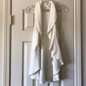 Cream White Shrug Cover-up Ruffle Front